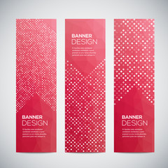 Poster - Banners with abstract colorful geometric squared pattern and background