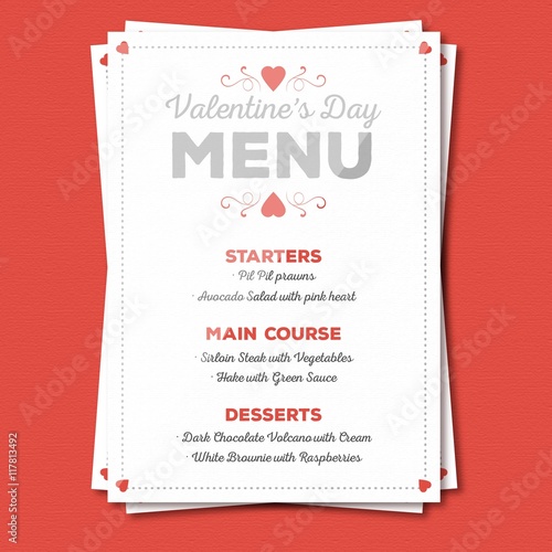 Cute valentine day menu © Freepik