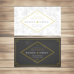 Sticker - Rhombus elegant wedding invitations