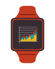 Poster - flat design single smartwatch with graphicon vector illustration