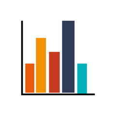 flat design graph chart icon vector illustration