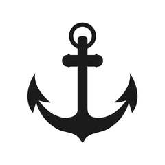Wall Mural - flat design classic anchor icon vector illustration