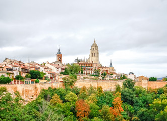 Panoramic view of the historic city of Segovia, Spain