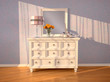 White dresser with a mirror in the interior. 3d illustration.