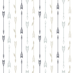 Wall Mural - boho style seamless pattern with hand drawn arrows. vector illustration