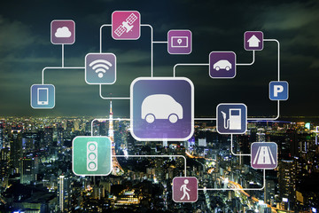 Aufkleber - automotive technologies, smart transportation, abstract image visual