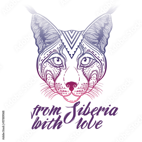 wektorowa-ilustracja-ornamentacyjna-etniczna-rysia-glowa-glowa-rys-syberyjski