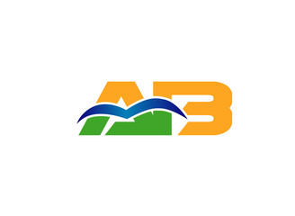 AB company group linked letter logo
