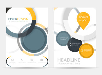 Poster - Flyer design with circular pattern. Corporate banner or brochure in A4 size.