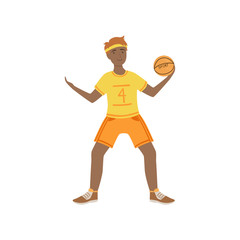 Sticker - Man In Yellow Uniform Playing Basketball