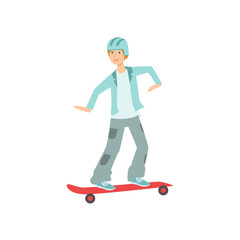 Sticker - Guy Riding Skateboard In Helmet