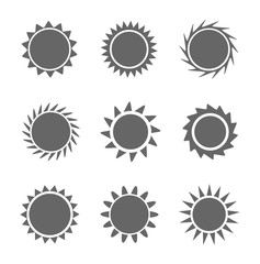 Wall Mural - Set of sun icons