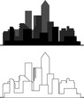 silhouette of city in black 19