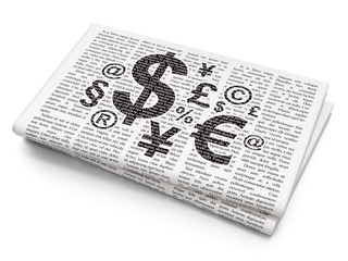 Marketing concept: Finance Symbol on Newspaper background