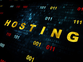 Web development concept: Hosting on Digital background