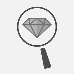 Canvas Print - Isolated magnifier icon with a diamond