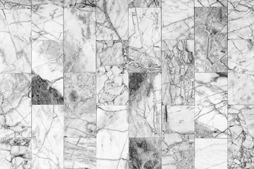 Poster - Black and white marble wall texture surface seamless for backgrounds