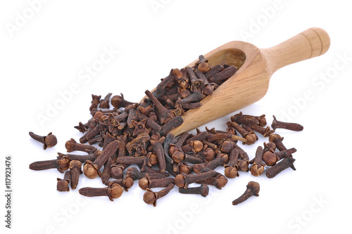 Fotografie, Obraz Spice cloves on white background(dry cloves )