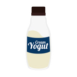 Fototapeta Panele - yogurt bottle drink icon vector graphic