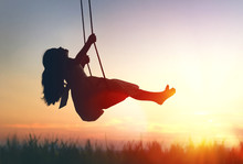 Child Girl On Swing