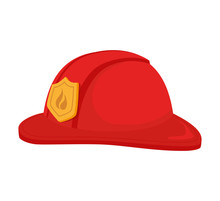 Hat Fireman Fire Department Cap Equipment Firefighter Vector Graphic Isolated Illustration