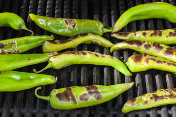 Wall Mural - Hatch Green Chiles - Roasting