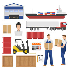 Sticker - Logistics Flat Elements Set 