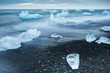 transparence ice on the volcanic bech in Iceland