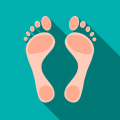 Canvas Print - Human feet icon in flat style isolated with long shadow