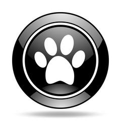 Poster - foot black glossy icon