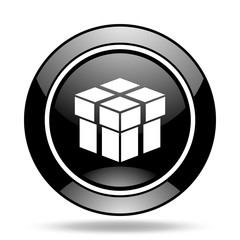 Poster - box black glossy icon