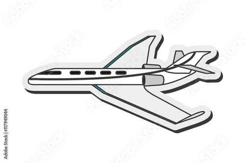 Fotografie, Obraz flat design comercial airplane icon vector illustration