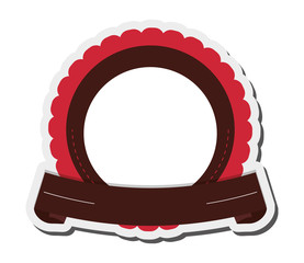 Sticker - flat design round decorated badge icon vector illustration