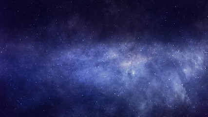 Wall Mural - space background. camera is flying through the blue and magenta coloured nebula. the stars are every