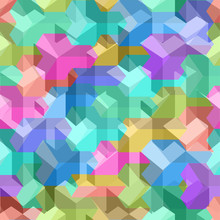 Isometric Cubes Seamlessly Repeatable Pattern. 3D Background. Vector