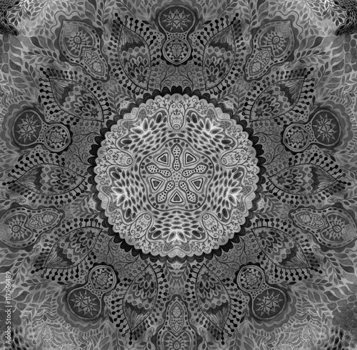 Photo Watercolor mandala. Decor for your design