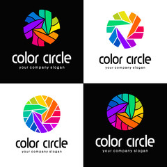 Wall Mural - Vector logo template color circle. Logo idea for brand printing house