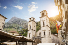 Montenegro, Kotor, Cathedral Of St Tryphon, Cityscape.