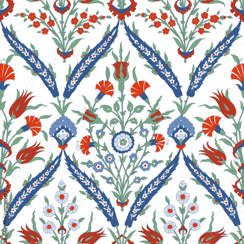 kwiatowy-wzor-do-projektowania-tradycyjny-arabski-ornament-bez-szwu-iznik-wektor-tlo