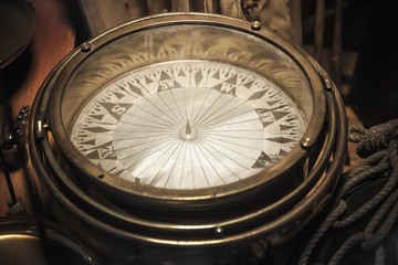 Wall Mural - Vintage compass, close up photo