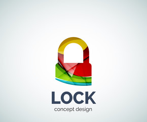 Lock logo business branding icon, created with color overlapping elements