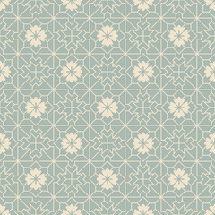 Wall Mural - Antique seamless background 435 check square cross geometry line flower
