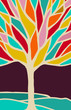 Abstract tree illustration with colorful branches
