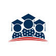American Students graduates Logo. Vector graphic