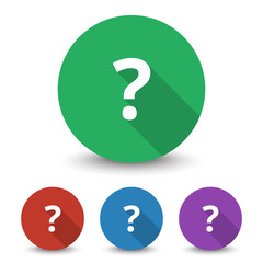 Wall Mural - white question mark icon in different colors set