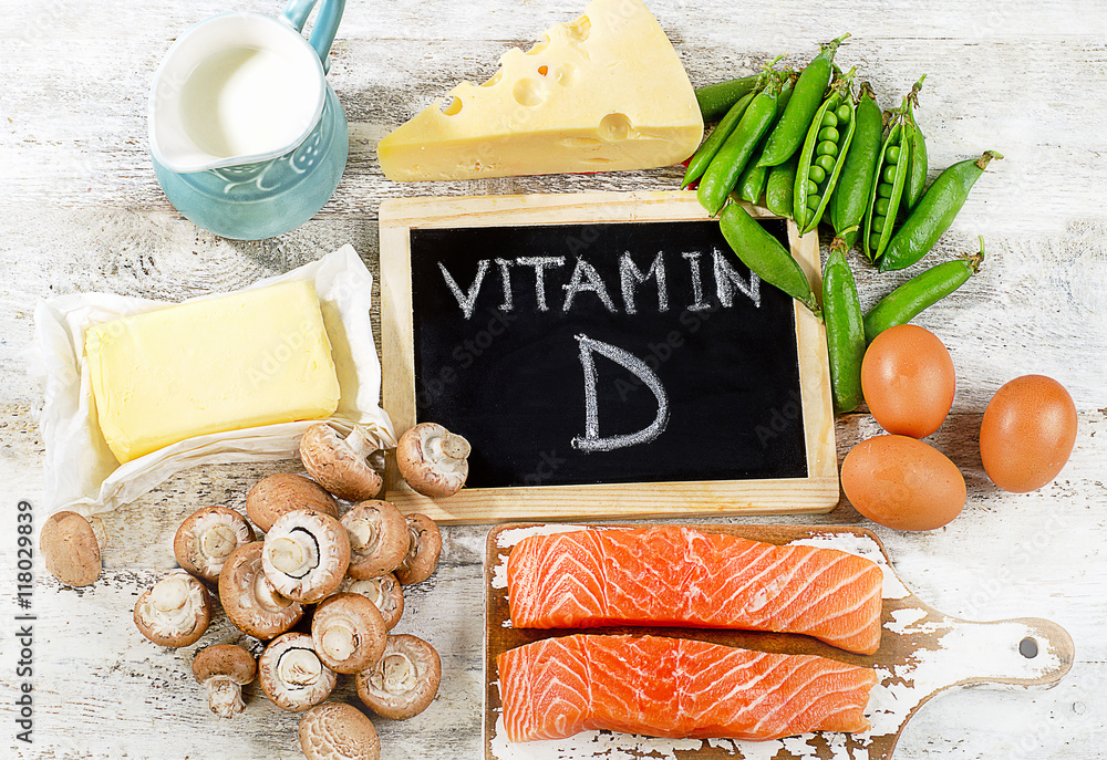 Obraz na płótnie Foods rich in vitamin D. w salonie