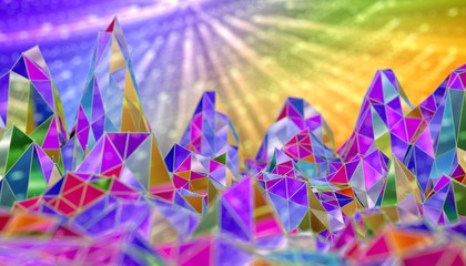 Wall Mural - low poly mountains landscape. 3d illustration. polygonal mosaic background