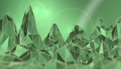 Wall Mural - low poly mountains landscape. 3d illustration. polygonal mosaic background