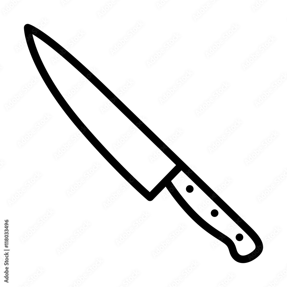 Chef's or cook's kitchen knife line art icon for apps and websites Stock  Vector | Adobe Stock, image size:1000x1000