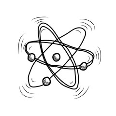 Atom Icon. Hand drawn illustrations